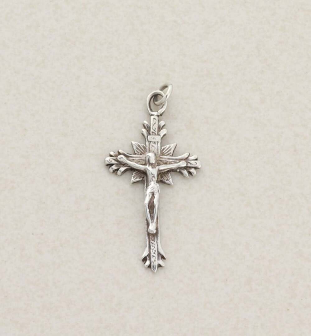 Pendant Only Sterling Silver Jesus Crucifix Cross Pendant 1 1/2" x 3/4" inch